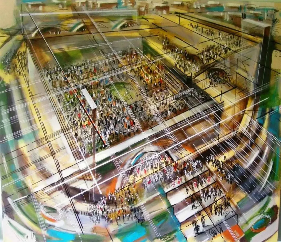 yakınlaştır "Arena" eseri AYHAN ÇETİN tarafından 2013 yılında 130x150 cm ölçülerinde Tuval üzeri akrilik boya tekniği ile yapılmıştır.