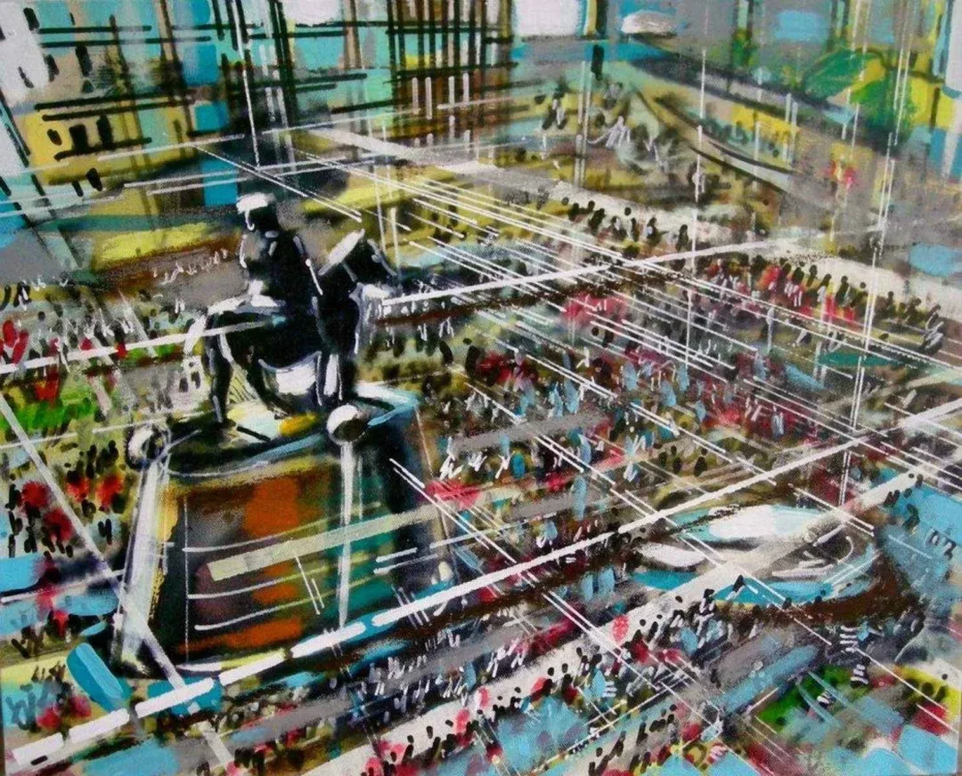 yakınlaştır "Meydan" eseri AYHAN ÇETİN tarafından 2013 yılında 40x50 cm ölçülerinde Tuval üzeri akrilik boya tekniği ile yapılmıştır.
