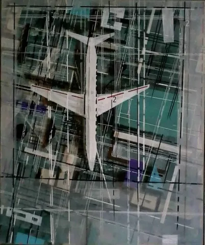 "Rota" eseri AYHAN ÇETİN tarafından 2013 yılında 110x90 cm ölçülerinde Tuval üzeri akrilik boya tekniği ile yapılmıştır.