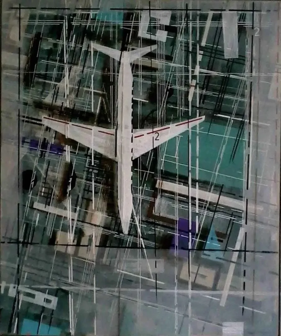"Rota" eseri AYHAN ÇETİN tarafından 2013 yılında 110x90 cm ölçülerinde Tuval üzeri akrilik boya tekniği ile yapılmıştır.