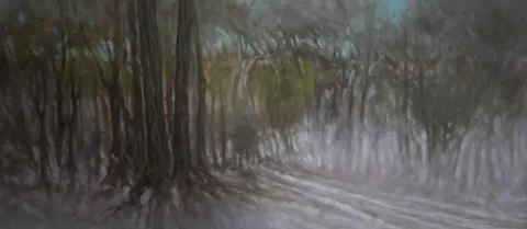 "Yol" eseri CELALETTİN TANDOĞDU tarafından 2013 yılında 40x90 cm ölçülerinde Tuval üzeri yağlı boya tekniği ile yapılmıştır.