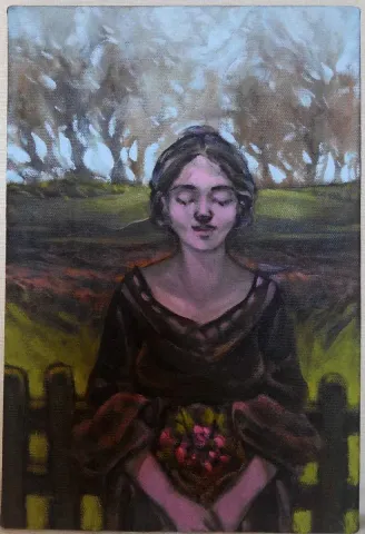 "Önünde" eseri CELALETTİN TANDOĞDU tarafından 2013 yılında 20x30 cm ölçülerinde Tuval üzeri yağlı boya tekniği ile yapılmıştır.