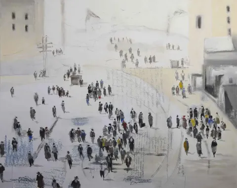 DERYA ÜLKER — “Müsvedde”, 2012 "Müsvedde" eseri DERYA ÜLKER tarafından 2012 yılında 140x175 cm ölçülerinde Tuval üzeri karışık teknik tekniği ile yapılmıştır.