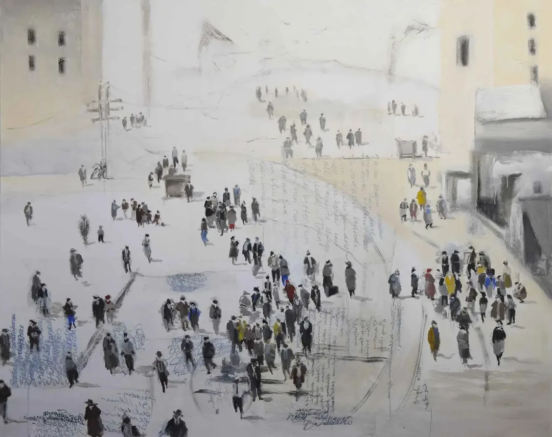 "Müsvedde" eseri DERYA ÜLKER tarafından 2012 yılında 140x175 cm ölçülerinde Tuval üzeri karışık teknik tekniği ile yapılmıştır.