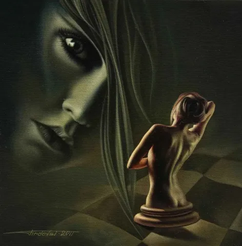 FİRDEVSİ FEYZULLAH — “Tuzak”, 2011 "Tuzak" eseri FİRDEVSİ FEYZULLAH tarafından 2011 yılında 26x26 cm ölçülerinde Tuval üzeri yağlı boya tekniği ile yapılmıştır.