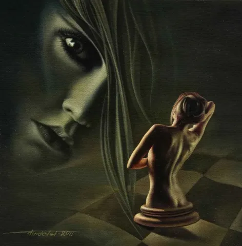 FİRDEVSİ FEYZULLAH — “Tuzak”, 2011 "Tuzak" eseri FİRDEVSİ FEYZULLAH tarafından 2011 yılında 26x26 cm ölçülerinde Tuval üzeri yağlı boya tekniği ile yapılmıştır.