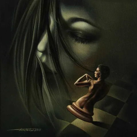 "Zafer" eseri FİRDEVSİ FEYZULLAH tarafından 2011 yılında 26x26 cm ölçülerinde Tuval üzeri yağlı boya tekniği ile yapılmıştır.