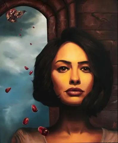 HÜSEYİN FEYZULLAH — “Persephone”, 2013 "Persephone" eseri HÜSEYİN FEYZULLAH tarafından 2013 yılında 145x120 cm ölçülerinde Tuval üzeri yağlı boya tekniği ile yapılmıştır.