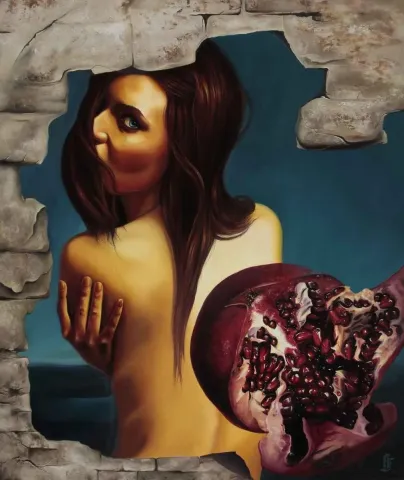 HÜSEYİN FEYZULLAH — “Persephone”, 2013 "Persephone" eseri HÜSEYİN FEYZULLAH tarafından 2013 yılında 145x120 cm ölçülerinde Tuval üzeri yağlı boya tekniği ile yapılmıştır.