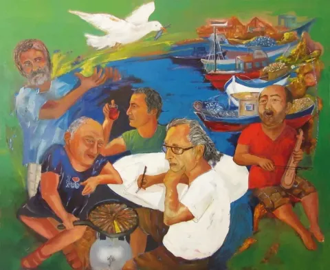 "isimsiz" eseri ÜMİT YİĞİT tarafından 2013 yılında 116x140 cm ölçülerinde Tuval üzeri yağlı boya tekniği ile yapılmıştır.