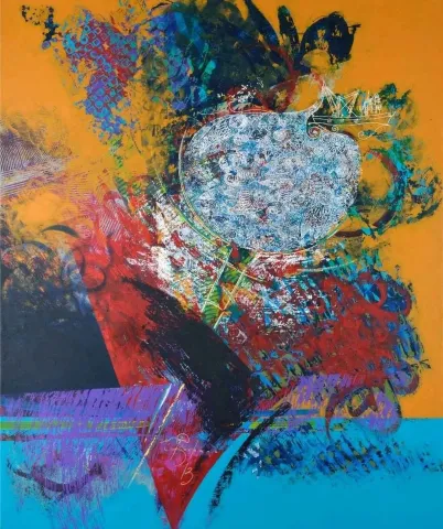 "isimsiz" eseri ENGİN KORKMAZ tarafından 2013 yılında 140x116 cm ölçülerinde Tuval üzeri yağlı boya tekniği ile yapılmıştır.