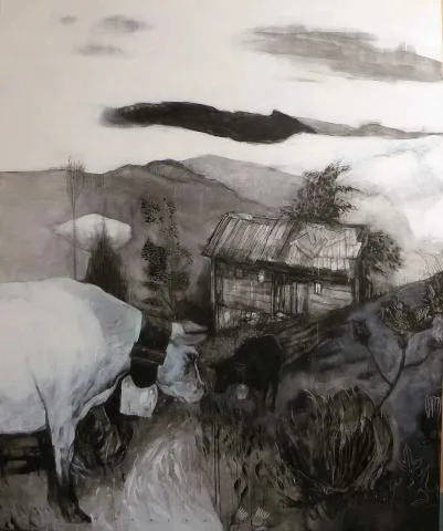 "isimsiz" eseri ERCAN AYÇİÇEK tarafından 2013 yılında 140x116 cm ölçülerinde Tuval üzeri yağlı boya tekniği ile yapılmıştır.