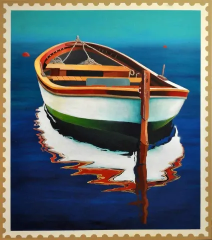 "isimsiz" eseri ÖZGÜR UĞUZ tarafından 2013 yılında 140x116 cm ölçülerinde Tuval üzeri yağlı boya tekniği ile yapılmıştır.