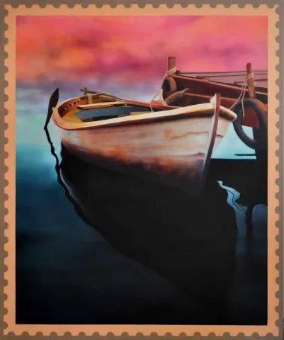 "isimsiz" eseri ÖZGÜR UĞUZ tarafından 2013 yılında 140x116 cm ölçülerinde Tuval üzeri yağlı boya tekniği ile yapılmıştır.
