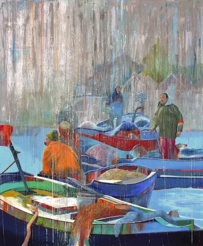 ÜMİT TÜRK — “isimsiz”, 2013 "isimsiz" eseri ÜMİT TÜRK tarafından 2013 yılında 140x116 cm ölçülerinde Tuval üzeri yağlı boya tekniği ile yapılmıştır.