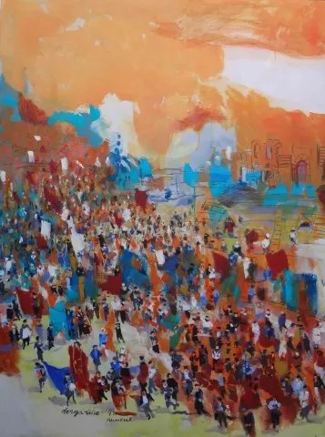 DERYA ÜLKER — “İzlenimyorum - Tunus”, 2013 "İzlenimyorum - Tunus" eseri DERYA ÜLKER tarafından 2013 yılında 120x90 cm ölçülerinde Tuval üzeri akrilik boya tekniği ile yapılmıştır.