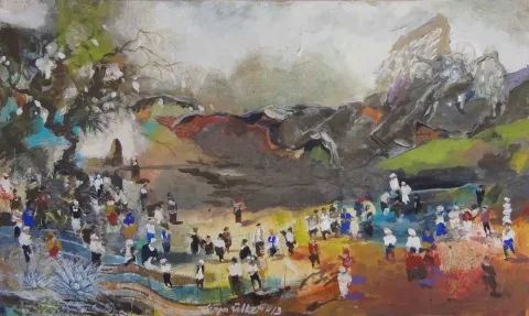 DERYA ÜLKER — “İzlenimyorum - Tunus”, 2013 "İzlenimyorum - Tunus" eseri DERYA ÜLKER tarafından 2013 yılında 30x50 cm ölçülerinde Tuval üzeri akrilik boya tekniği ile yapılmıştır.