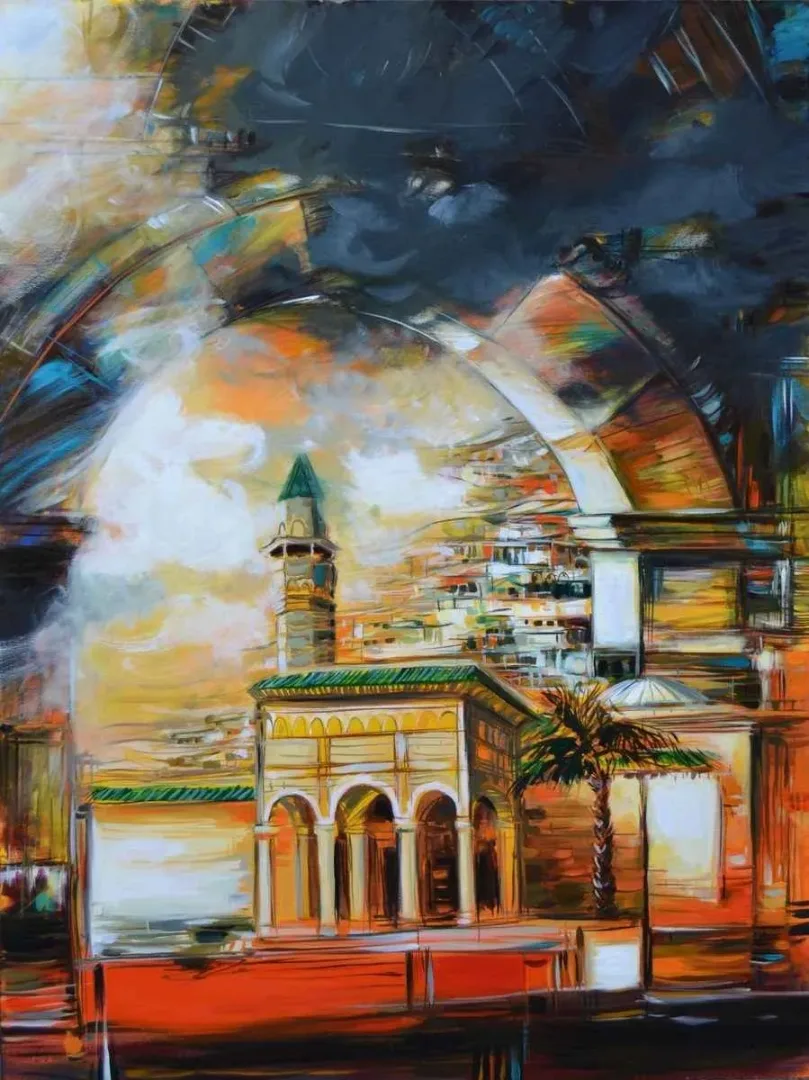 "İzlenimyorum - Tunus" eseri EKREM KUTLU tarafından 2013 yılında 120x90 cm ölçülerinde Tuval üzeri akrilik boya tekniği ile yapılmıştır.