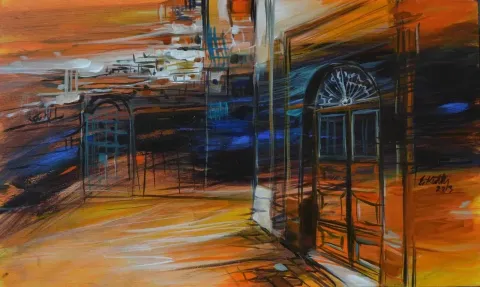 EKREM KUTLU — “İzlenimyorum - Tunus”, 2013 "İzlenimyorum - Tunus" eseri EKREM KUTLU tarafından 2013 yılında 30x50 cm ölçülerinde Tuval üzeri akrilik boya tekniği ile yapılmıştır.