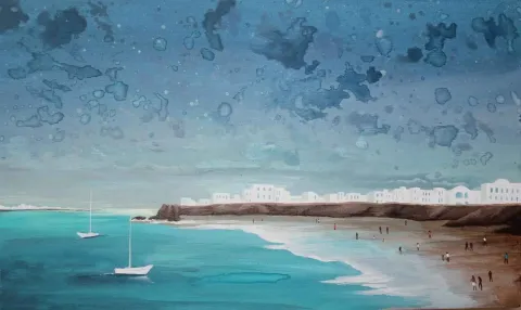 ÖZGE ÖNER — “İzlenimyorum - Tunus”, 2013 "İzlenimyorum - Tunus" eseri ÖZGE ÖNER tarafından 2013 yılında 30x50 cm ölçülerinde Tuval üzeri akrilik boya tekniği ile yapılmıştır.
