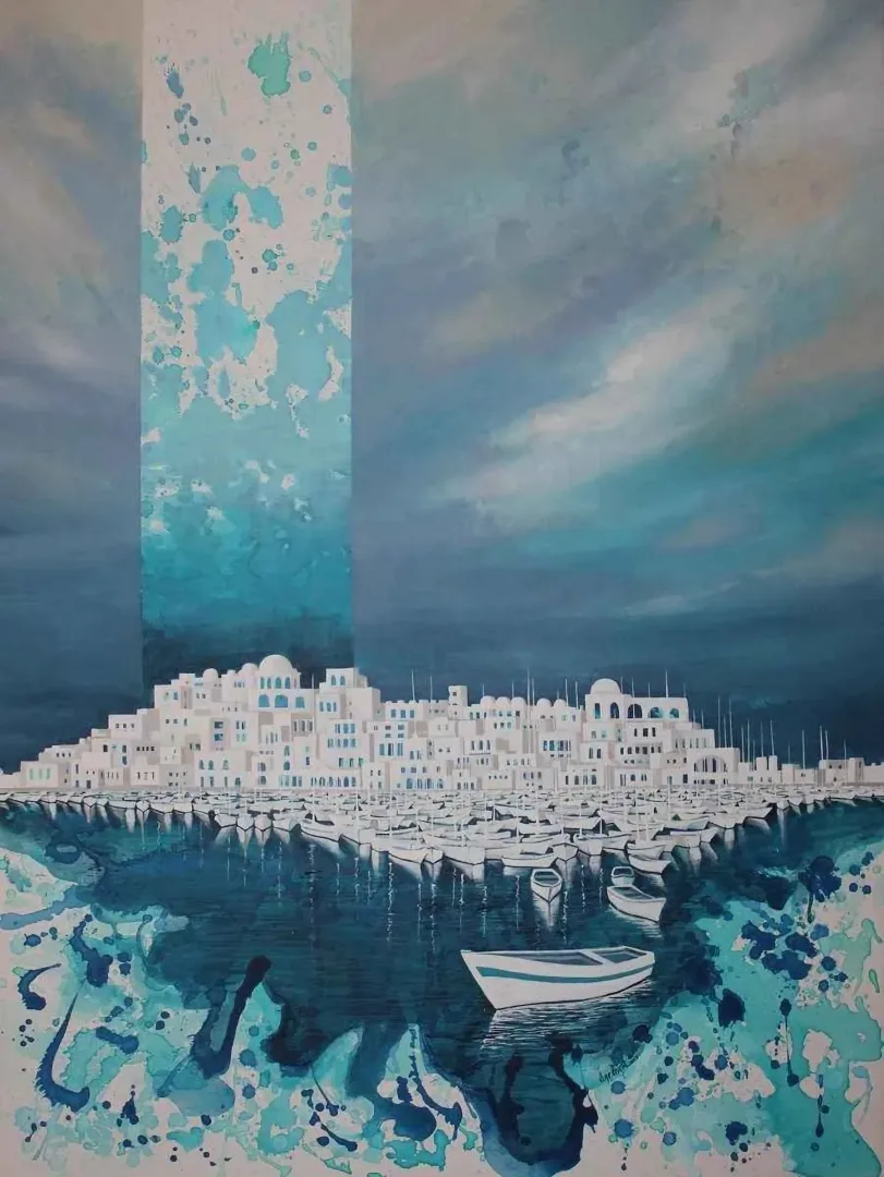 "İzlenimyorum - Tunus" eseri ÖZGE ÖNER tarafından 2013 yılında 120x90 cm ölçülerinde Tuval üzeri akrilik boya tekniği ile yapılmıştır.