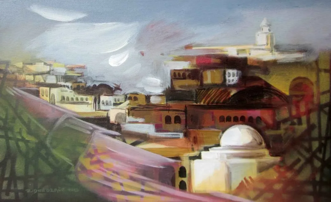 yakınlaştır "İzlenimyorum - Tunus" eseri RIDVAN ÖZGÜR tarafından 2013 yılında 30x50 cm ölçülerinde Tuval üzeri akrilik boya tekniği ile yapılmıştır.