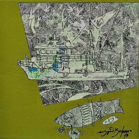 "isimsiz" eseri ENGİN KORKMAZ tarafından 20x20 cm ölçülerinde yapılmıştır.