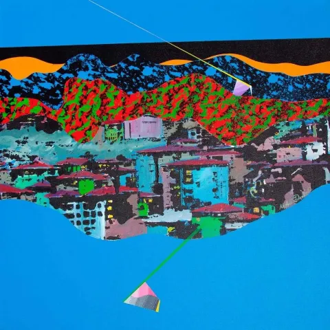 "isimsiz" eseri MEHMET ALİ DOĞAN tarafından 2012 yılında 65x65 cm ölçülerinde Tuval üzeri akrilik boya tekniği ile yapılmıştır.