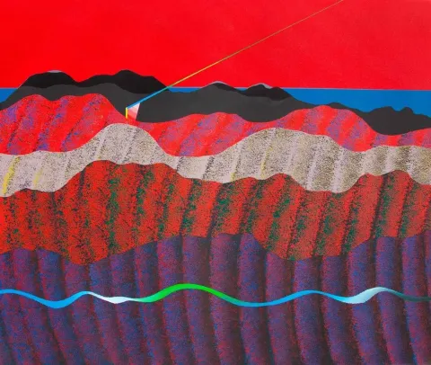"isimsiz" eseri MEHMET ALİ DOĞAN tarafından 2012 yılında 100x120 cm ölçülerinde Tuval üzeri akrilik boya tekniği ile yapılmıştır.