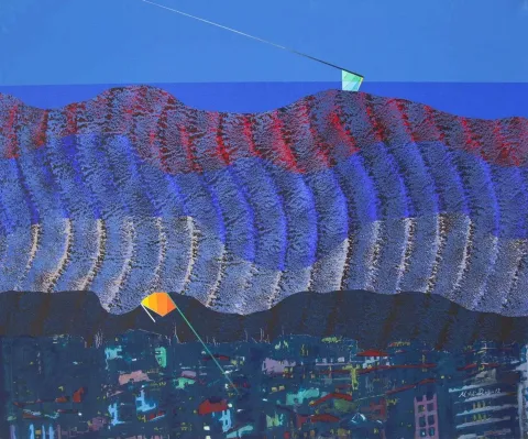 "isimsiz" eseri MEHMET ALİ DOĞAN tarafından 2012 yılında 100x120 cm ölçülerinde Tuval üzeri akrilik boya tekniği ile yapılmıştır.