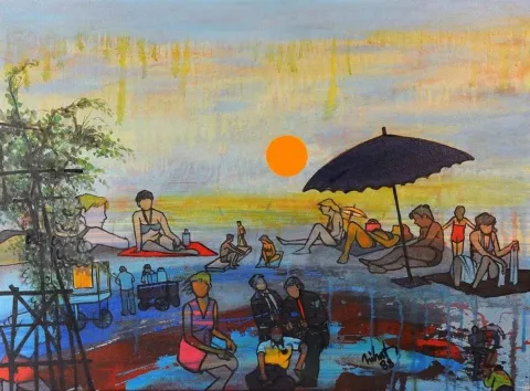 "Bodrum İzlenimleri" eseri NİHAT KAHRAMAN tarafından 1988 yılında 60x80 cm ölçülerinde Tuval üzeri yağlı boya tekniği ile yapılmıştır.