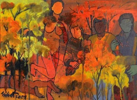 "Çok boyutlu yaşam kesiti" eseri NİHAT KAHRAMAN tarafından 2008 yılında 50x60 cm ölçülerinde Tuval üzeri yağlı boya tekniği ile yapılmıştır.