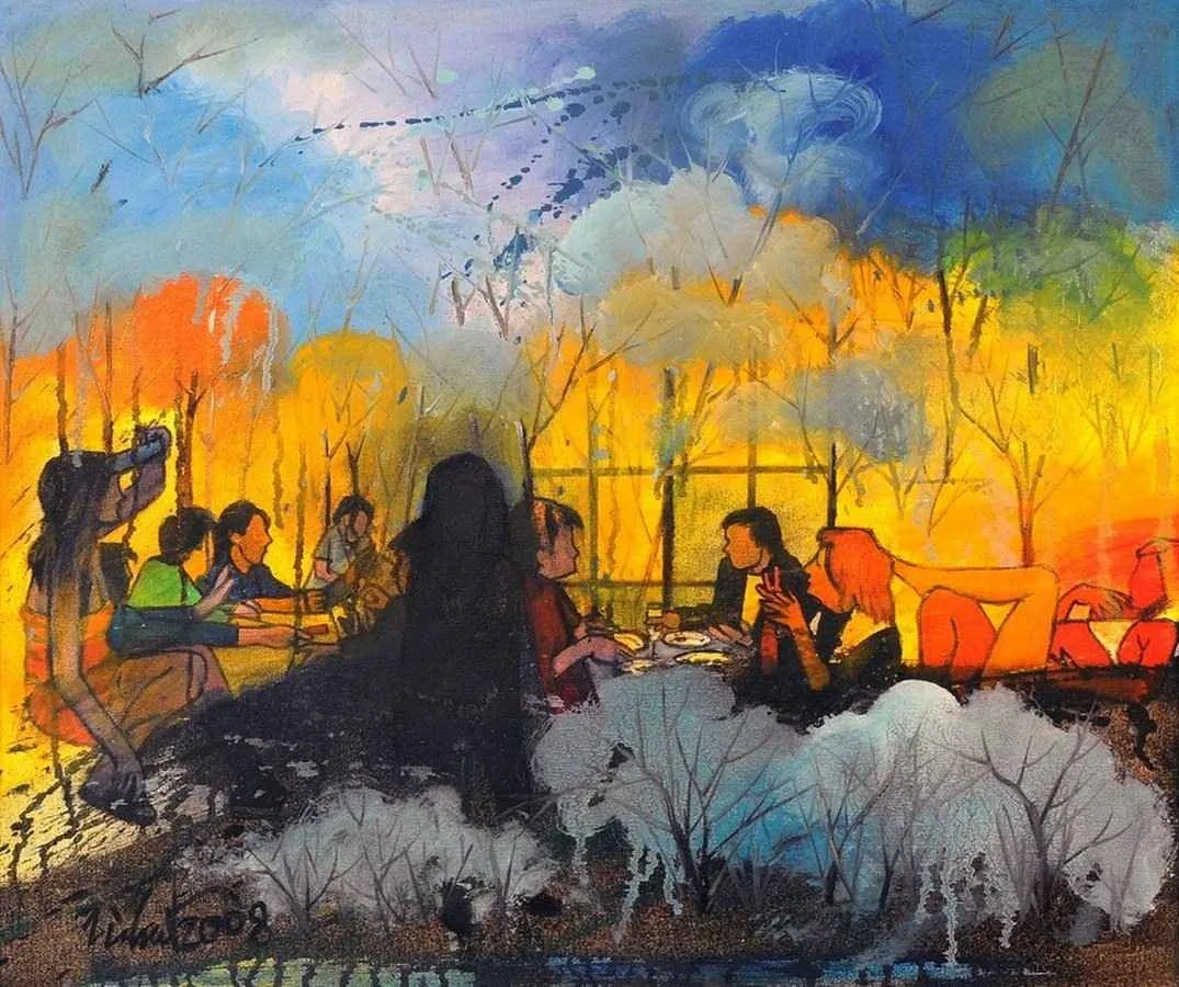 yakınlaştır "Bodrum Akşamı" eseri NİHAT KAHRAMAN tarafından 2008 yılında 50x60 cm ölçülerinde Tuval üzeri yağlı boya tekniği ile yapılmıştır.