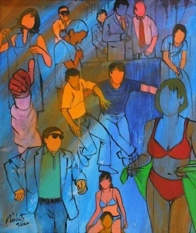 "Açık ve gizli" eseri NİHAT KAHRAMAN tarafından 2009 yılında 20x25 cm ölçülerinde Kağıt üzeri yağlı boya tekniği ile yapılmıştır.