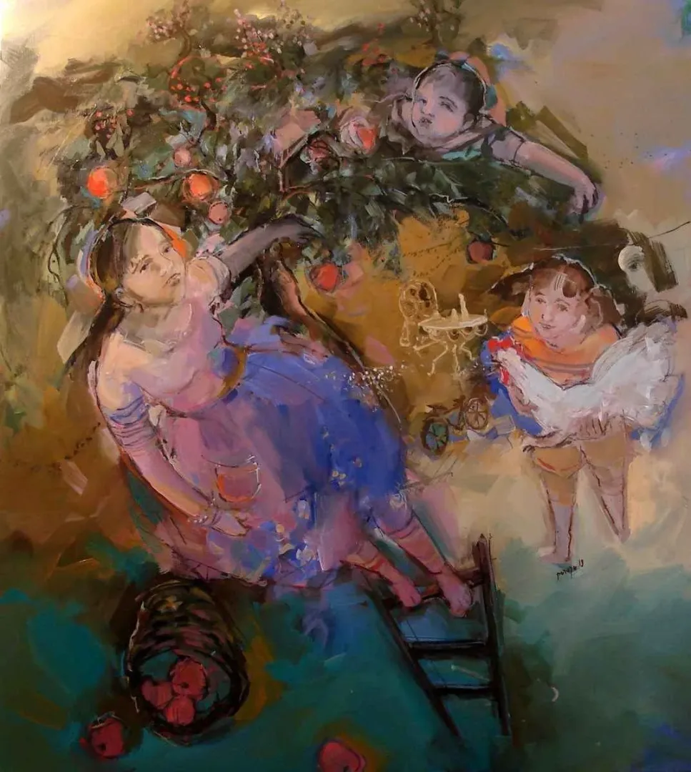 yakınlaştır "elma ağacı" eseri PERUZE HAMURCU tarafından 2013 yılında 100x90 cm ölçülerinde Tuval üzeri yağlı boya tekniği ile yapılmıştır.