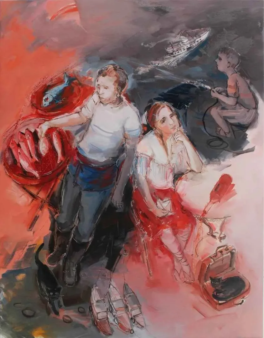 yakınlaştır "Şİir olsun gün" eseri PERUZE HAMURCU tarafından 2013 yılında 140x116 cm ölçülerinde Tuval üzeri yağlı boya tekniği ile yapılmıştır.