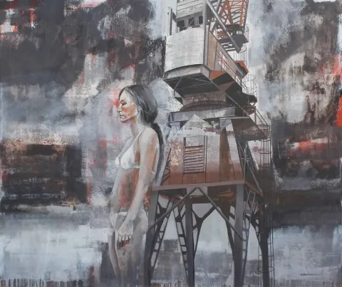 ŞAHİN DEMİR — “isimsiz”, 2013 "isimsiz" eseri ŞAHİN DEMİR tarafından 2013 yılında 125x150 cm ölçülerinde Tuval üzeri yağlı boya tekniği ile yapılmıştır.