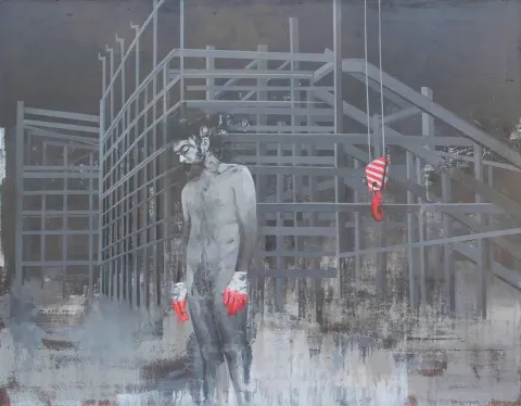 ŞAHİN DEMİR — “isimsiz”, 2013 "isimsiz" eseri ŞAHİN DEMİR tarafından 2013 yılında 150x190 cm ölçülerinde Tuval üzeri yağlı boya tekniği ile yapılmıştır.