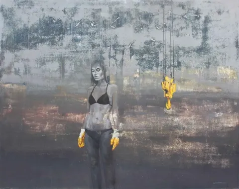 ŞAHİN DEMİR — “isimsiz”, 2013 "isimsiz" eseri ŞAHİN DEMİR tarafından 2013 yılında 150x190 cm ölçülerinde Tuval üzeri yağlı boya tekniği ile yapılmıştır.
