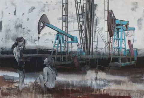 ŞAHİN DEMİR — “isimsiz”, 2013 "isimsiz" eseri ŞAHİN DEMİR tarafından 2013 yılında 150x220 cm ölçülerinde Tuval üzeri yağlı boya tekniği ile yapılmıştır.