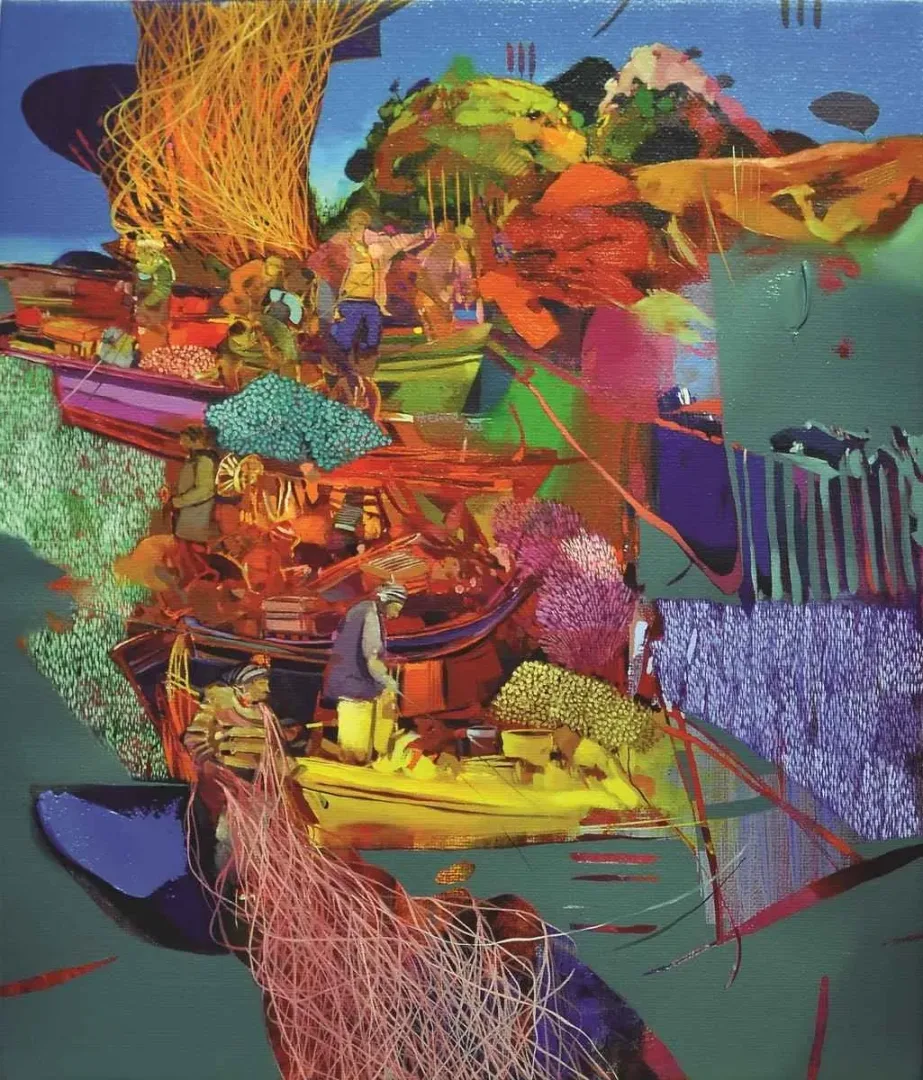 yakınlaştır "Heyamola" eseri HAKAN ESMER tarafından 2013 yılında 60x50 cm ölçülerinde Tuval üzeri yağlı boya tekniği ile yapılmıştır.
