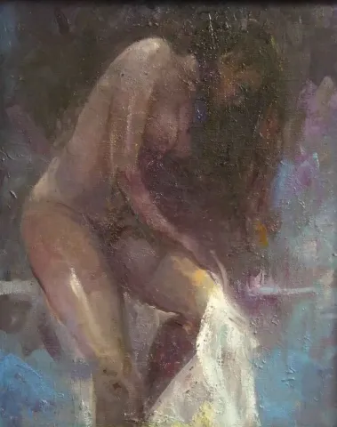 "Banyodan Sonra" eseri KORKUT ULUĞ tarafından 2013 yılında 150x100 cm ölçülerinde Tuval üzeri yağlı boya tekniği ile yapılmıştır.
