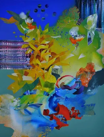 "isimsiz" eseri SEMİH KAPLAN tarafından 2013 yılında 116x89 cm ölçülerinde Tuval üzeri akrilik boya tekniği ile yapılmıştır.