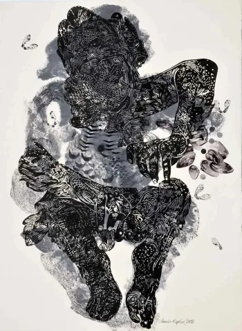 "Deniz Tanrıları" eseri SEMİH KAPLAN tarafından 2013 yılında 105x75 cm ölçülerinde Kağıt üzeri akrilik ve sulu boya tekniği ile yapılmıştır.