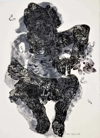 "Deniz Tanrıları" eseri SEMİH KAPLAN tarafından 2013 yılında 105x75 cm ölçülerinde Kağıt üzeri akrilik ve sulu boya tekniği ile yapılmıştır.