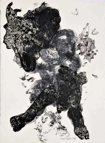 "Deniz Tanrıları" eseri SEMİH KAPLAN tarafından 2013 yılında 105x75 cm ölçülerinde Kağıt üzeri akrilik ve sulu boya tekniği ile yapılmıştır.
