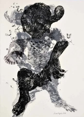 "Deniz Tanrıları" eseri SEMİH KAPLAN tarafından 2013 yılında 105x75 cm ölçülerinde Kağıt üzeri akrilik ve sulu boya tekniği ile yapılmıştır.