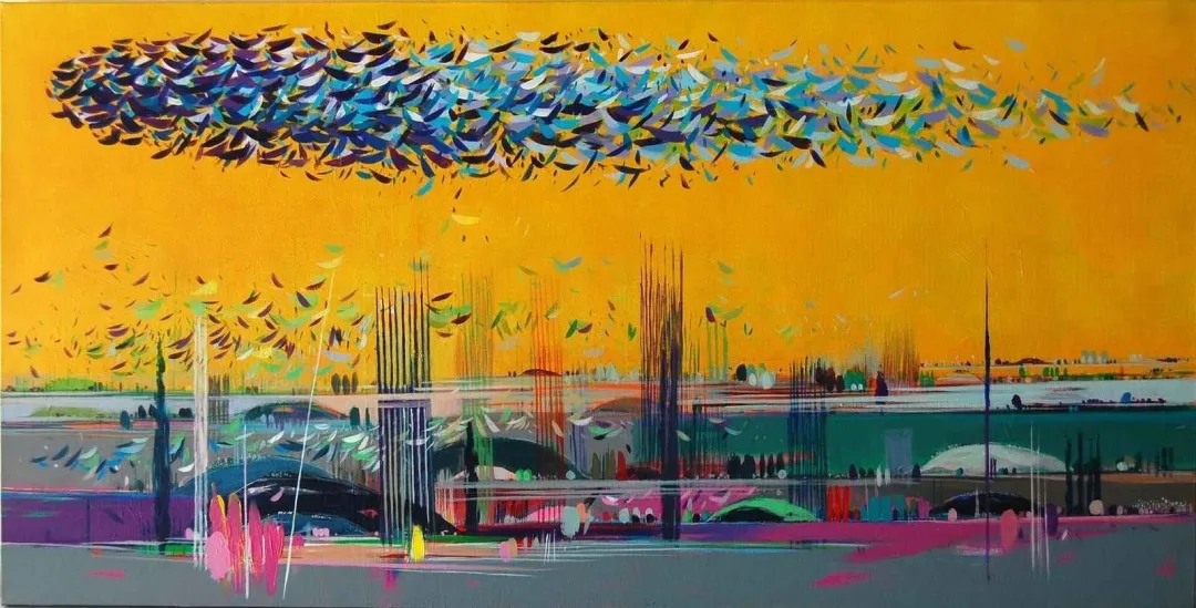 TAMER BİLGİÇ — “isimsiz”, 2013 "isimsiz" eseri TAMER BİLGİÇ tarafından 2013 yılında 60x120 cm ölçülerinde Tuval üzeri akrilik boya tekniği ile yapılmıştır.