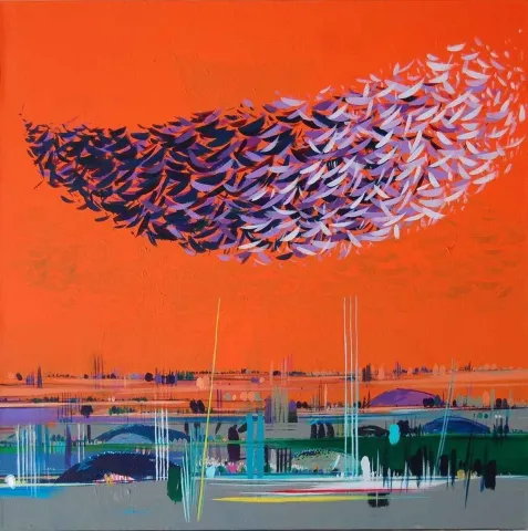 "isimsiz" eseri TAMER BİLGİÇ tarafından 2013 yılında 70x70 cm ölçülerinde Tuval üzeri akrilik boya tekniği ile yapılmıştır.