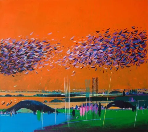 "isimsiz" eseri TAMER BİLGİÇ tarafından 2013 yılında 80x90 cm ölçülerinde Tuval üzeri akrilik boya tekniği ile yapılmıştır.
